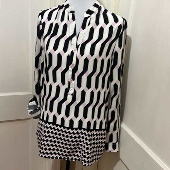 Cato Women's Medium Geometric Print Long Sleeve Tunic Fall! - Picture 1 of 7